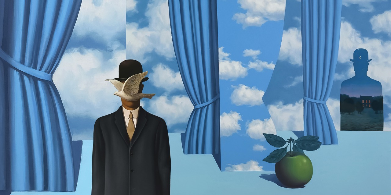 Son of Man | pastiche of paintings by René Magritte